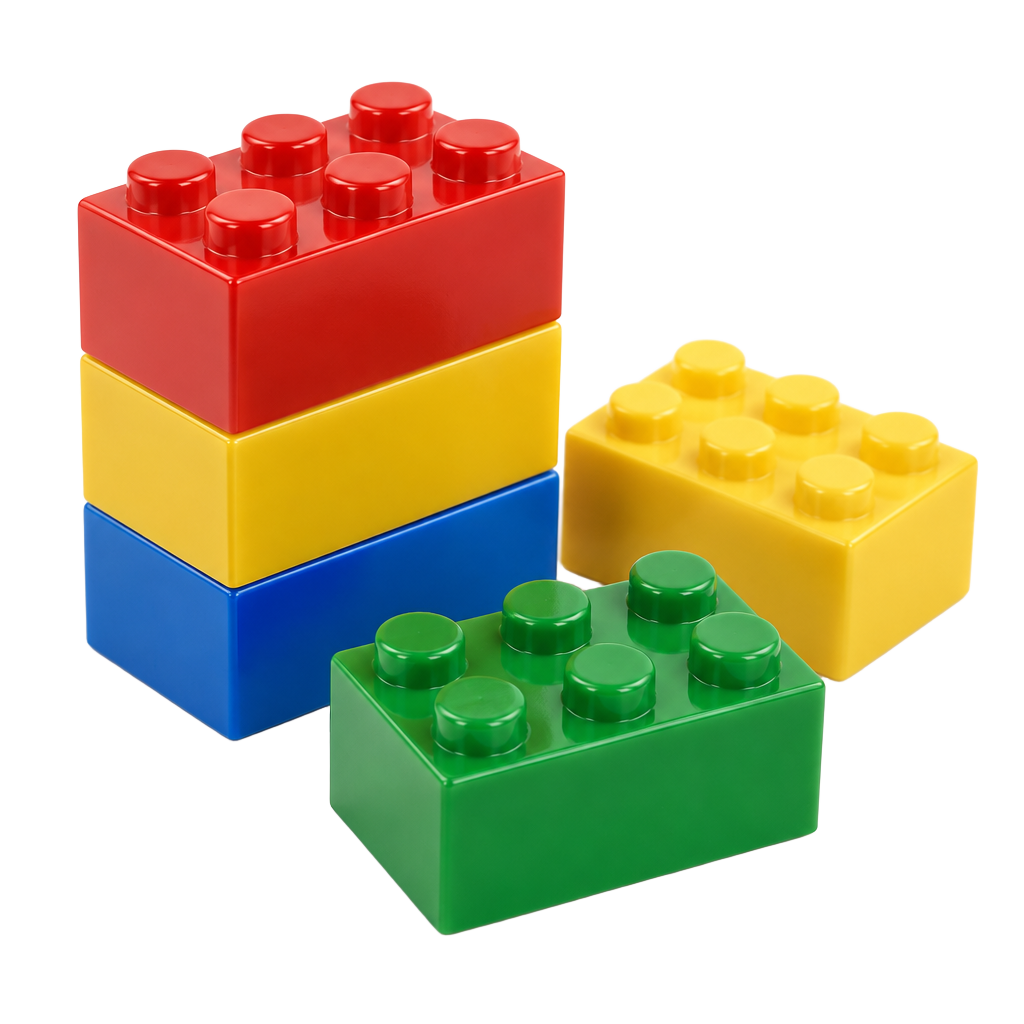 A few toy building bricks