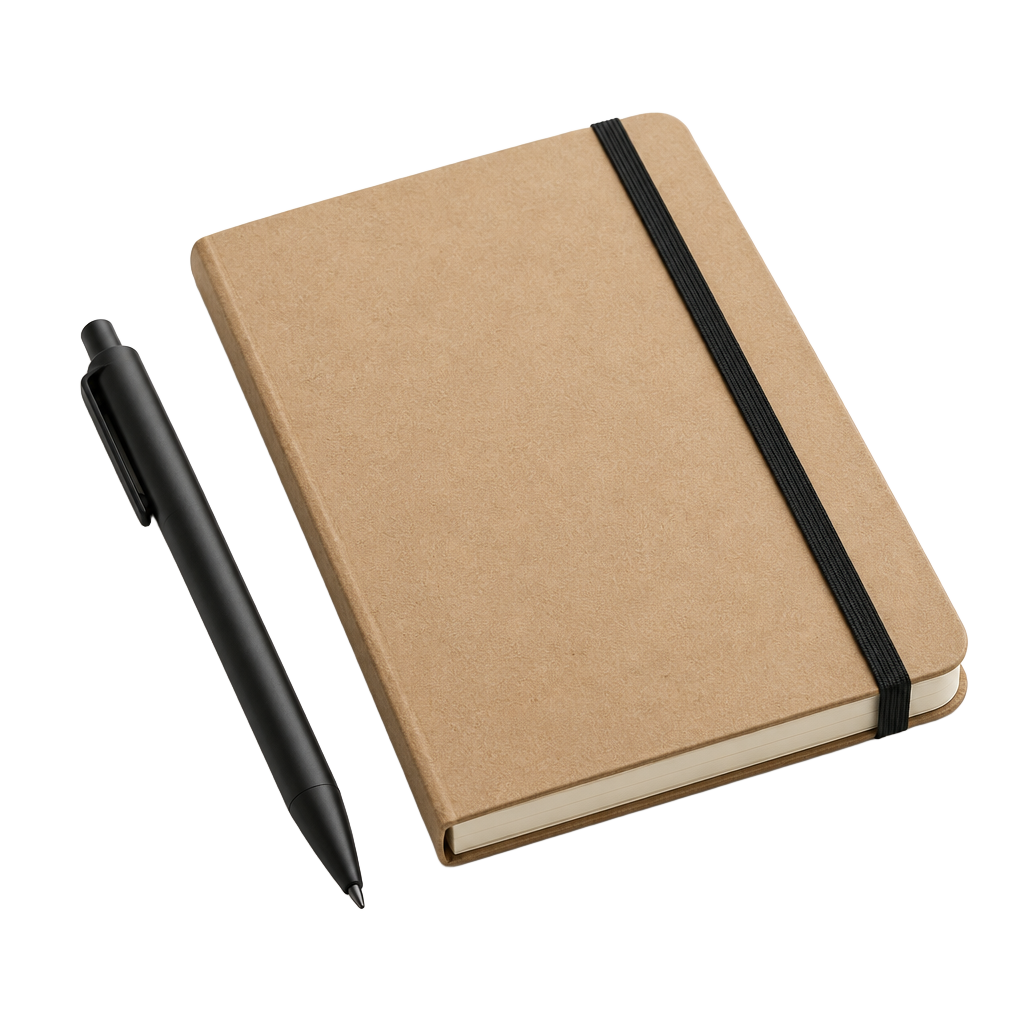 A notebook and a pen